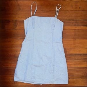 MAJORELLE blue gingham pearson mini dress